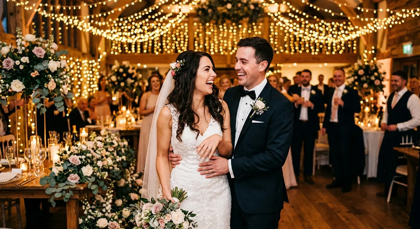 Wedding candid laughter
